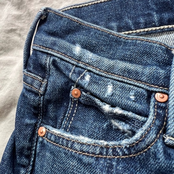 MOTHER The Rascal Skimp Jeans Womens Size 26x26 Yee Haw Distressed Medium Denim - Picture 11 of 15